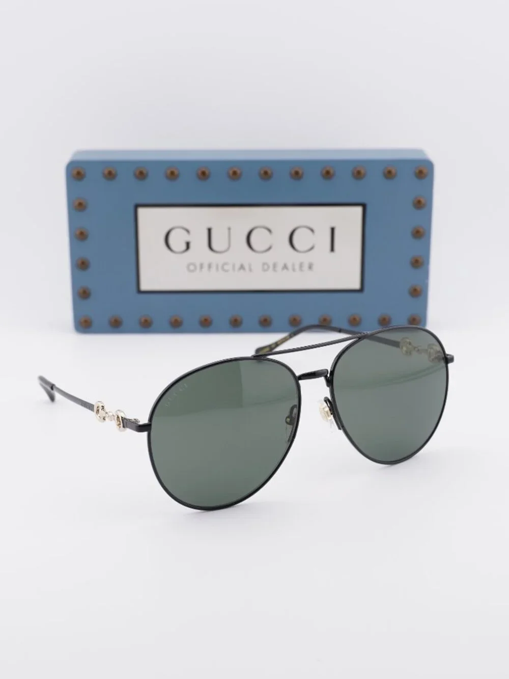 Gucci GG1698S 001 Aviator Sunglasses - Black\ Black